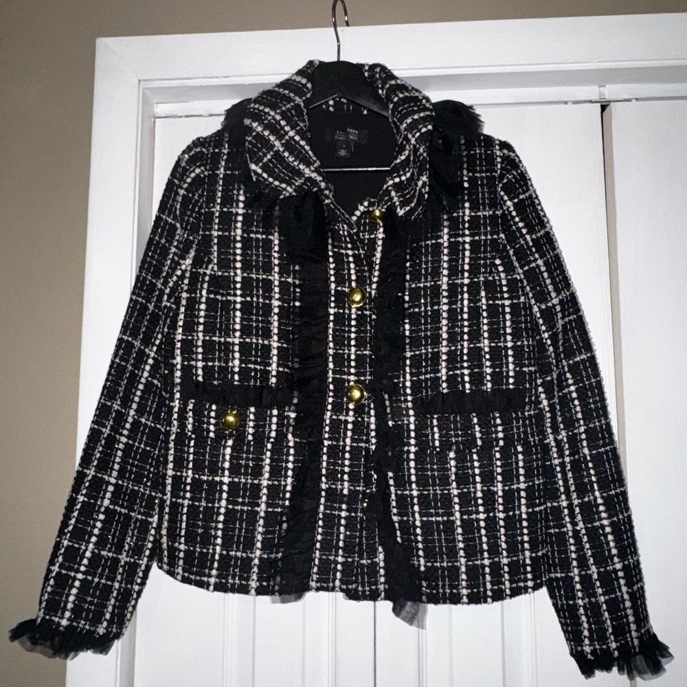 Halogen Black and White Tweed Blazer
